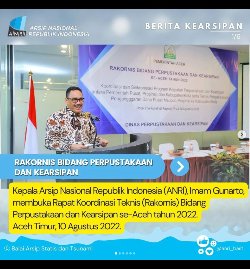 Rakornis Bidang Perpustakaan dan Kearsipan Se-Aceh Tahun 2022