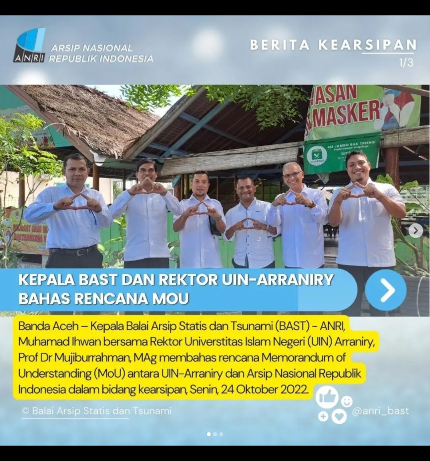 Kepala BAST dan Rektor UIN-Arraniry Bahas Rencana MoU